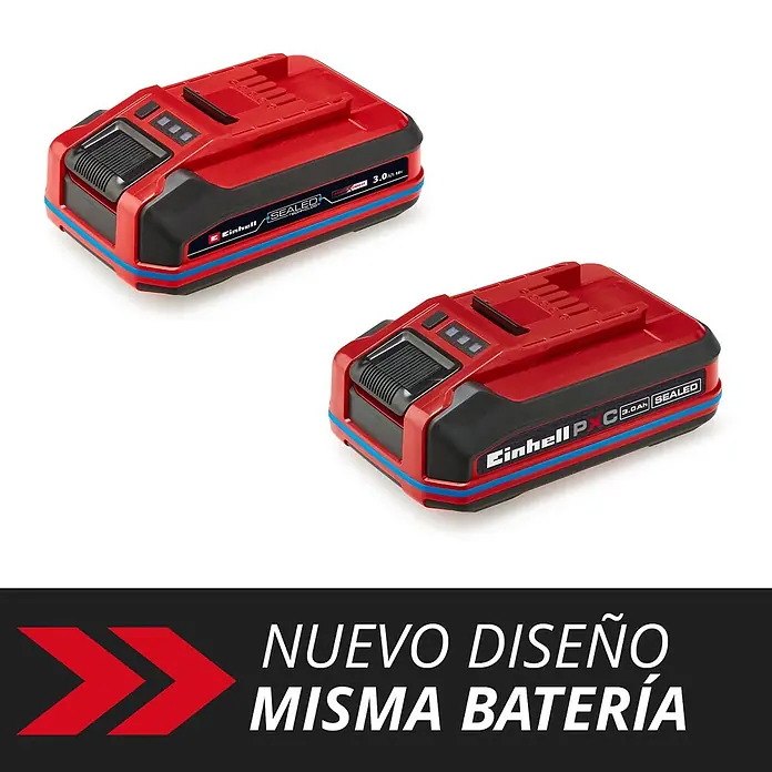 Einhell PXC 18V Batería y cargador PXC-Starter Kit - 18 V, 1 batería, 2,5 Ah - Dos baterías Einhell Power X-Change 3.0Ah 18V rojas/negras. Nuevo diseño, misma batería.