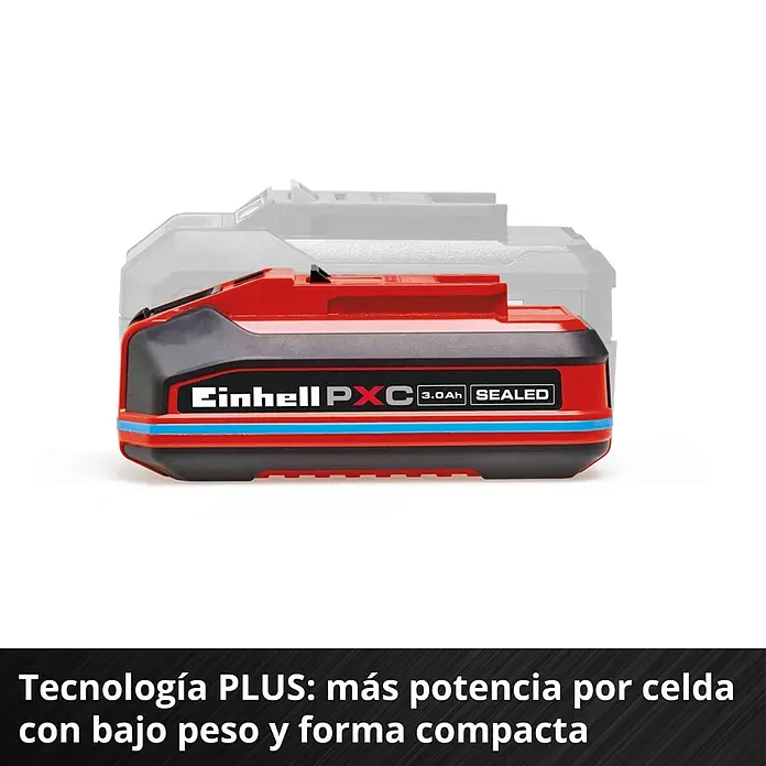 Einhell PXC 18V Batería y cargador PXC-Starter Kit - 18 V, 1 batería, 2,5 Ah - Batería Einhell PXC 3.0Ah roja y negra, compacta y ligera, con más potencia por celda.