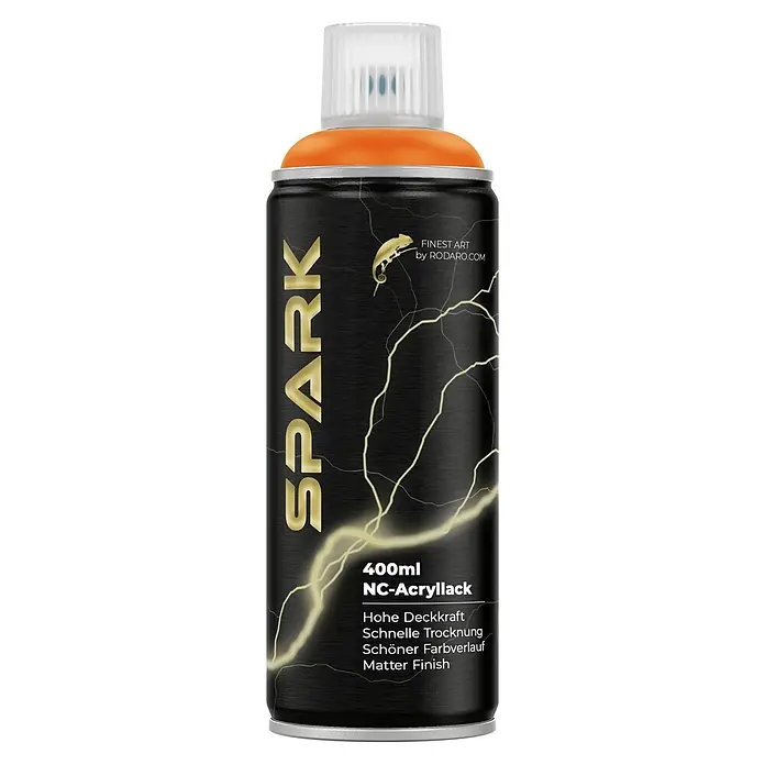 Spark Farbspray Sprühfarbe 400ml Matte Farbe Leuchtorange - Leuchtorange, Sprühdose
