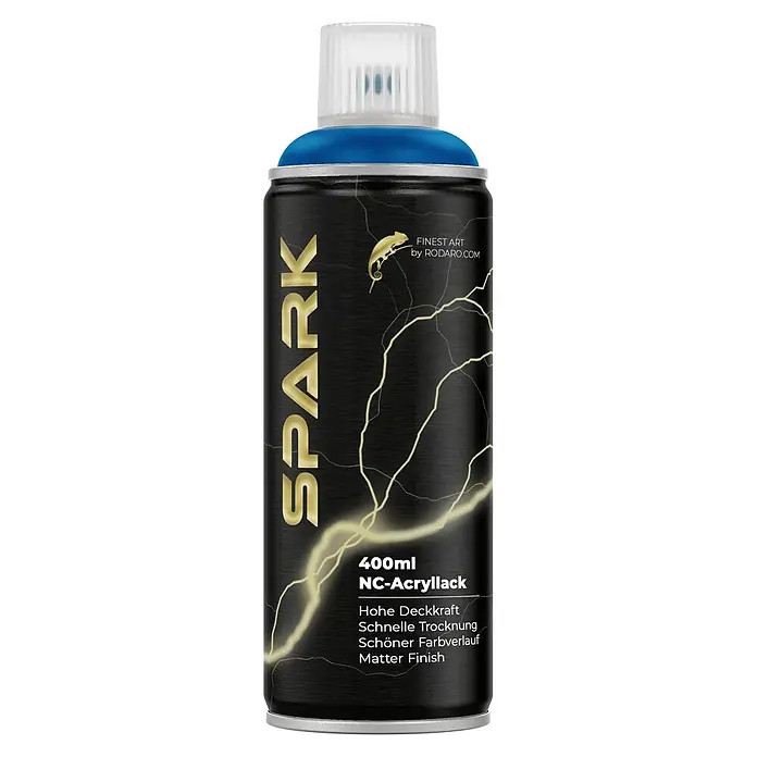 Spark Farbspray Sprühfarbe 400ml Matte Farbe Signalblau - Signalblau, Sprühdose