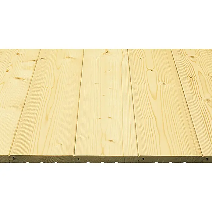 Fasebrett - Fichte/Tanne, 300 x 14,6 x 1,9 cm - Helle, unbehandelte Holzpaneele mit Nut- und Federverbindung, ideal für Wand- und Deckenverkleidungen, die eine natürliche und warme Atmosphäre schaffen.