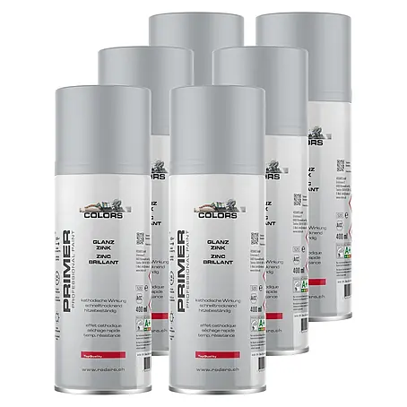 Colors  Farbspray Zink-Alu Sprühlack 6er Set 400ml Silber