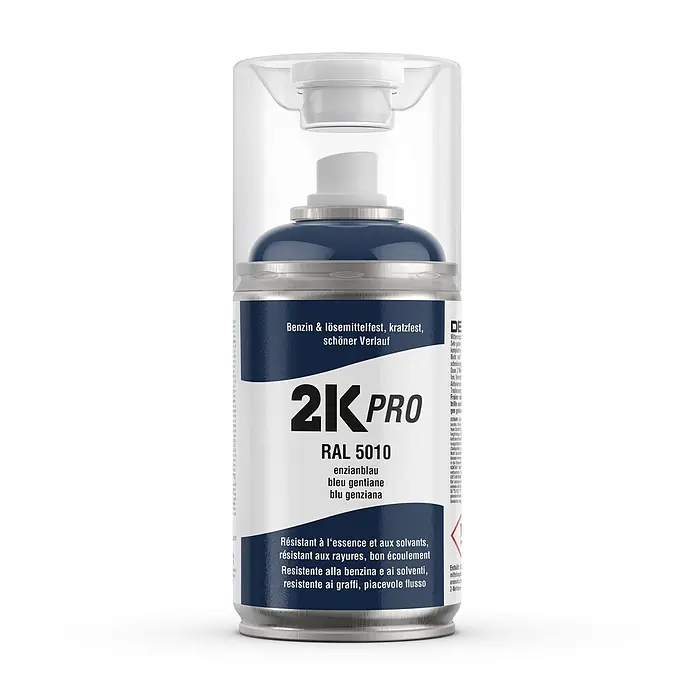 2K PRO 2 Komponenten Sprühfarbe 250ml RAL5010 Enzianblau Glanz - 