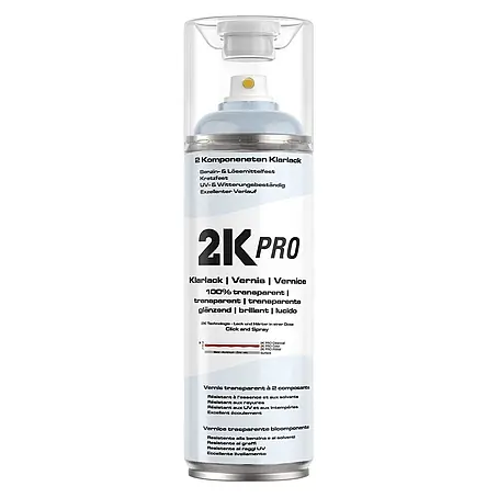 2K PRO 2 Komponenten Sprühfarbe 400ml Klarlack Hochglanz
