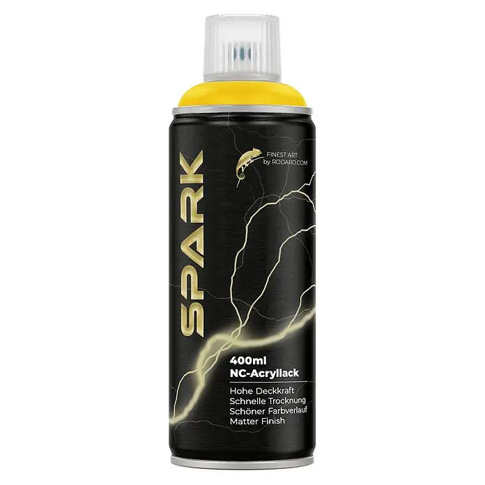 Spark Farbspray Sprühfarbe 400ml Matte Farbe Verkehrsgelb - Verkehrsgelb, Sprühdose