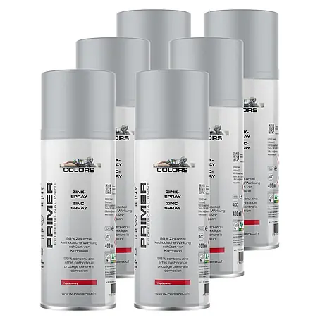 Colors  Farbspray Zinkspray Sprühlack 6er Set 400ml Grau