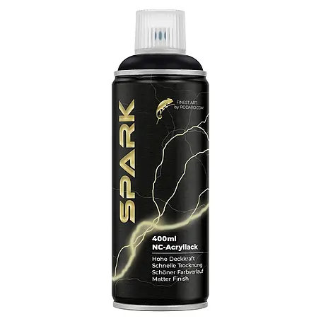 SPARK Sprühfarbe 400ml Matte Farbe Tiefschwarz