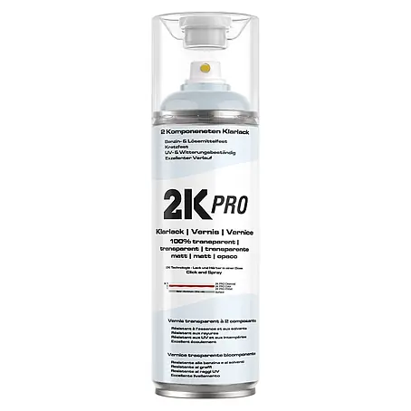 2K PRO 2 Komponenten Sprühfarbe 400ml Klarlack Matt