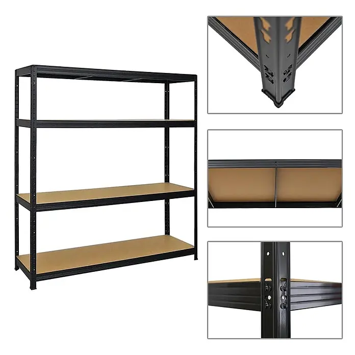 Mega Deal | 2x Schwerlastregal Giant Elephant | HxBxT 160x150x45cm | Fachlast 200kg | Schwarz - 