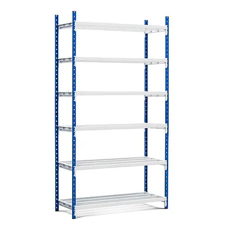 Fachbodenregal MAXIMUS Pro Grundregal 200x100x40cm 286kg Lichtblau/-grau