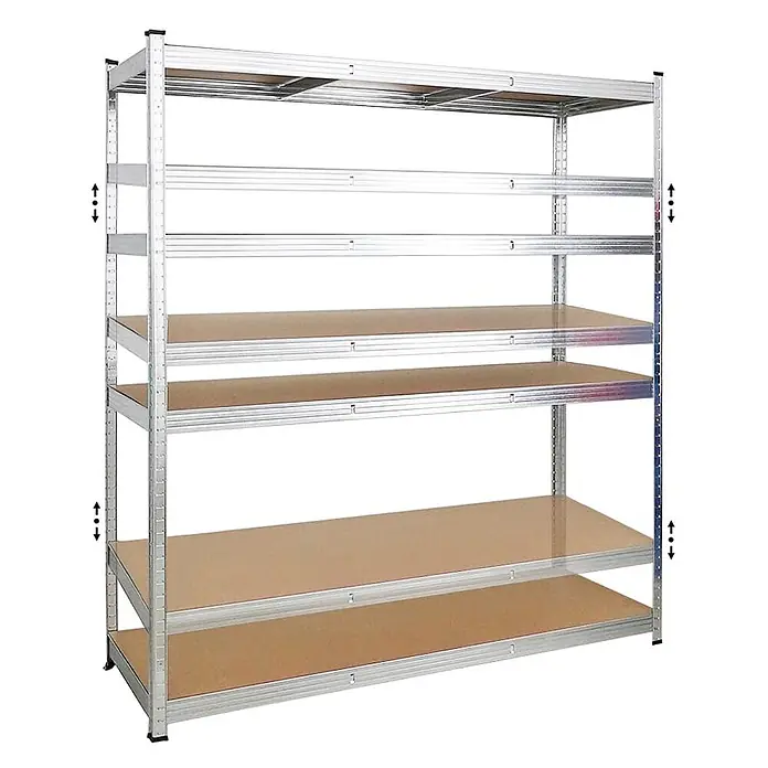 Mega Deal | 2x Schwerlastregal TAURUS XL mit TÜV/GS Zertifizierung | HxBxT 180x160x60cm | Fachlast 250kg | Verzinkt - 