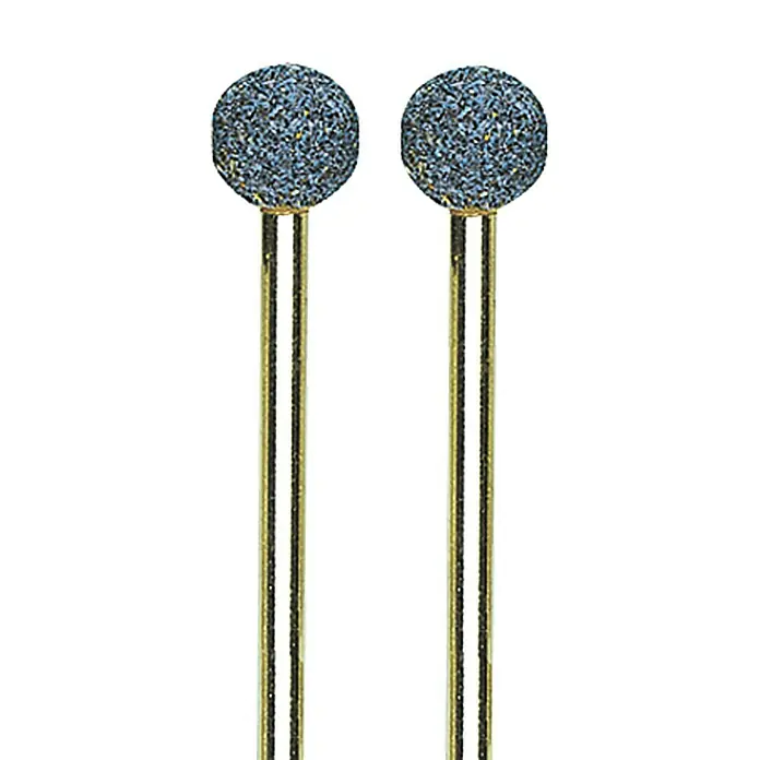 Proxxon Edelkorund-Schleifstifte No 28782 - 9 mm, 3 Stk. - Zwei Schleifstifte mit kugelförmigen Schleifköpfen und goldenen Schäften für präzise Schleifarbeiten.
