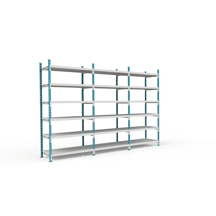 Proregal Schwerlastregal MAXIMUS Pro - H x B x T: 240 x 100 x 40 cm, Traglast pro Boden: 286 kg, Anzahl Böden: 7 Stk., Stecken, Lichtblau/Lichtgrau