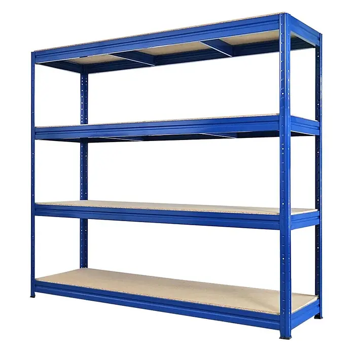 Mega Deal | 3x Schwerlastregal DINO | HxBxT 180x200x60cm | 4 Spanplatten-Ebenen 16mm | Fachlast 500kg | Blau - 