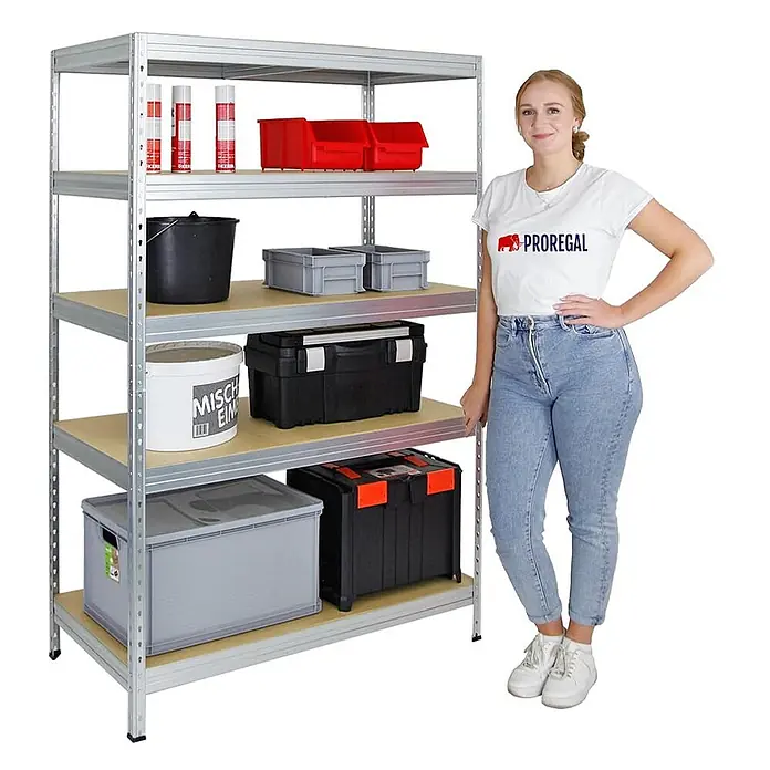 Schwerlastregal Rivet 180x120x60cm Fachlast 250kg Stecksystem Verzinkt - 