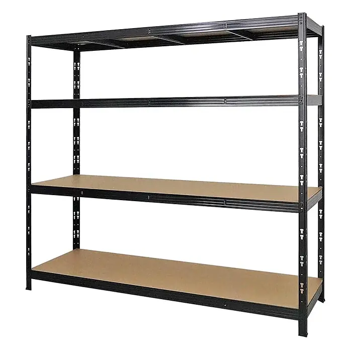 Mega Deal | 4x Profi Schwerlastregal GOLIATH | HxBxT 180x200x60cm | Fachlast 350kg | Schwarz - 