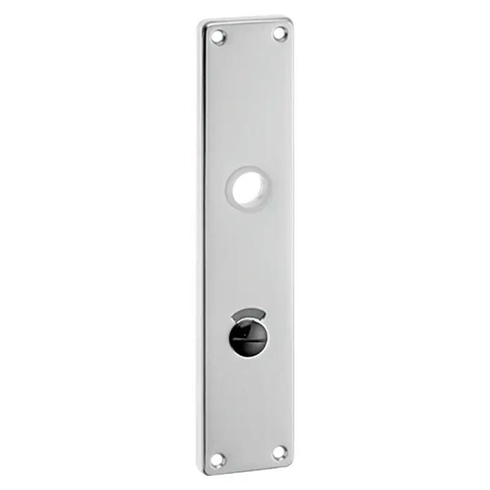 WC-Langschild - Distanznorm: 78 mm, Aluminium - Edelstahl-Toilettenverriegelung mit Rosette und Vierkantstift für WC-Türen, robust und langlebig.
