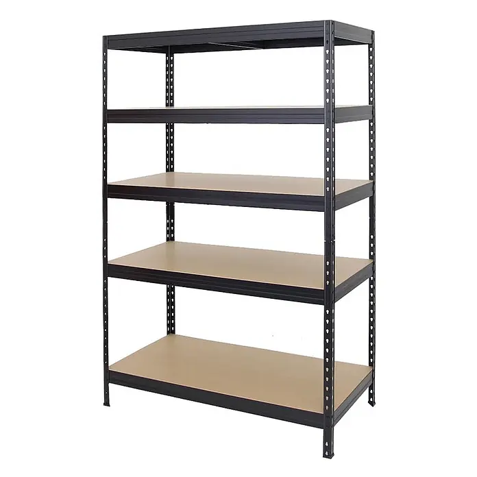 Schwerlastregal Rivet | HxBxT 180x120x60 cm | Fachlast 250kg | Innovatives Stecksystem | Schwarz - 