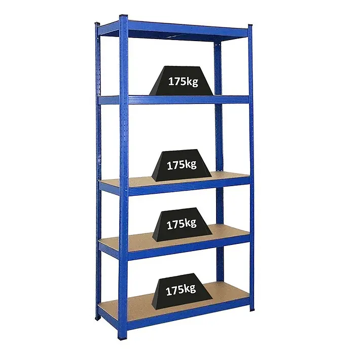 PROREGAL Schwerlastregal Ragnar HxBxT 180x90x40cm 5 MDF-Platten-Ebenen Fachlast 175 kg Blau - 