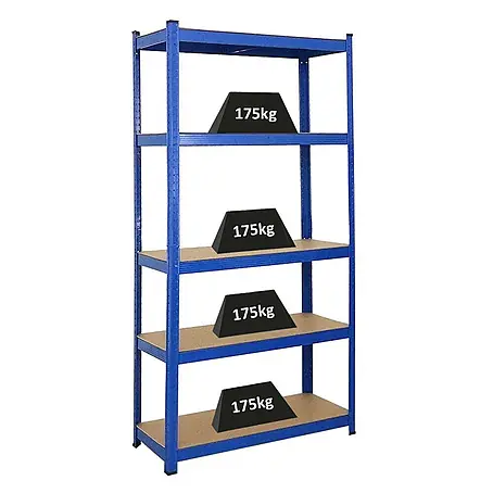 PROREGAL Schwerlastregal Ragnar HxBxT 180x90x40cm 5 MDF-Platten-Ebenen Fachlast 175 kg Blau