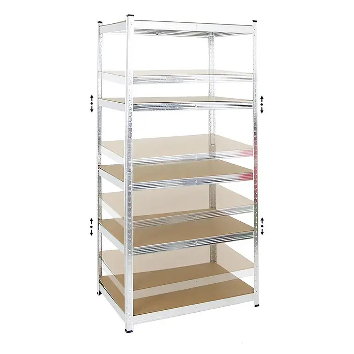 Mega Deal | 2x Schwerlastregal Ragnar | HxBxT 180x90x60cm | 5 MDF-Platten-Ebenen | Fachlast 175kg | Verzinkt - 