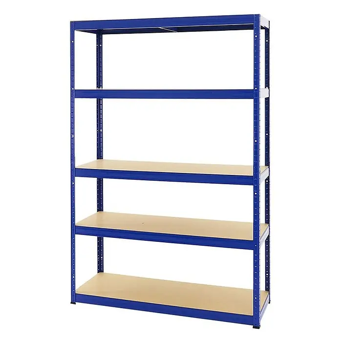 Proregal Schwerlastregal Big Elephant S - H x B x T: 180 x 120 x 45 cm, Traglast pro Boden: 250 kg, Anzahl Böden: 5 Stk., Stecken, Blau