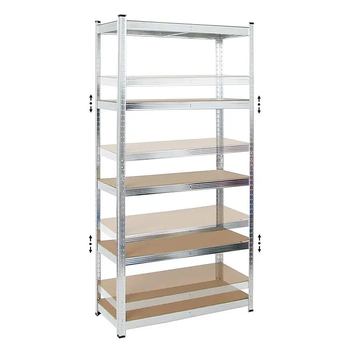 Schwerlastregal Ragnar 180x90x40cm 5 MDF-Platten-Ebenen 175 kg Verzinkt - 