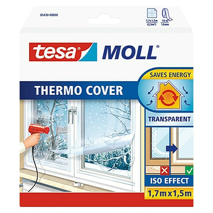 Tesa MOLL Raamisolatiefolie Thermo Cover (1,7 x 1,5 m, Kleurloos)