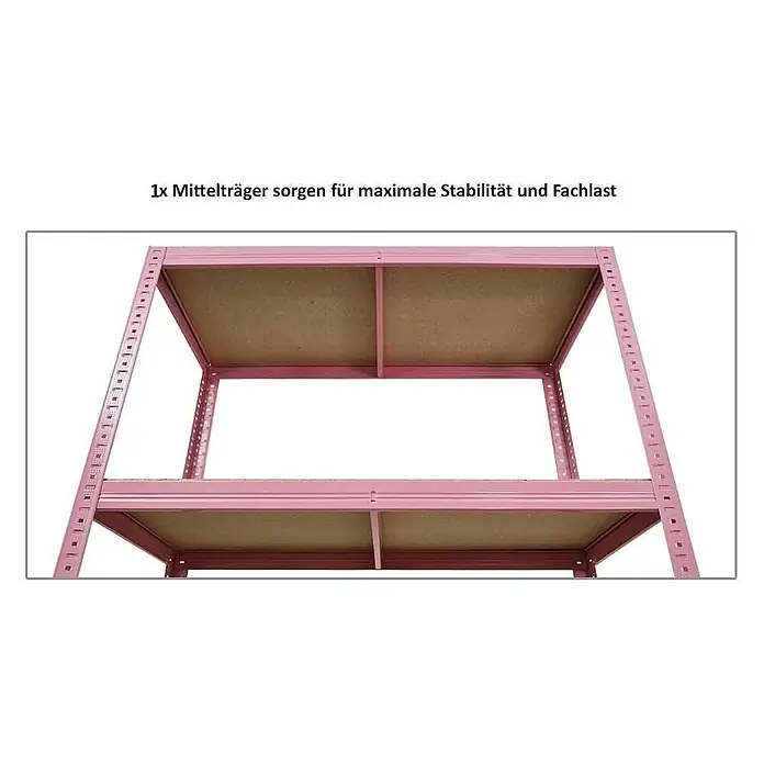 Mega Deal | 2x Wohnregal PINK LADY | HxBxT 180x90x40cm| Fachlast 175kg | 5 Ebenen | Pink - 