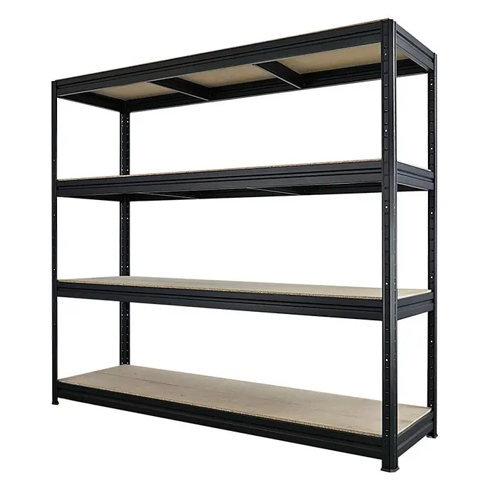 MegaDeal 5x Schwerlastregal DINO 180x200x60cm 4 Ebenen 16mm 500kg Schwarz - 
