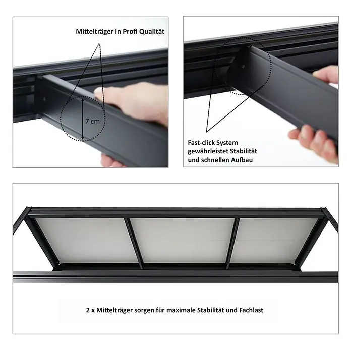 Mega Deal | 4x Schwerlastregal DINO | HxBxT 180x200x60cm | 4 Melamin-Ebenen 16mm | Fachlast 500kg | Schwarz - 