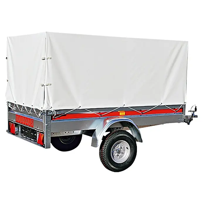 Stema Hochplanen-Set - Höhe: 80 cm, Passend für: BAUHAUS Aktions-Anhänger BH 7.5-20-12.1B, Aluminium, Verzinkt - Anhänger mit weißer Plane, ideal für Transporte. Robuste Bauweise und hohe Ladekapazität zeichnen diesen Anhänger aus.