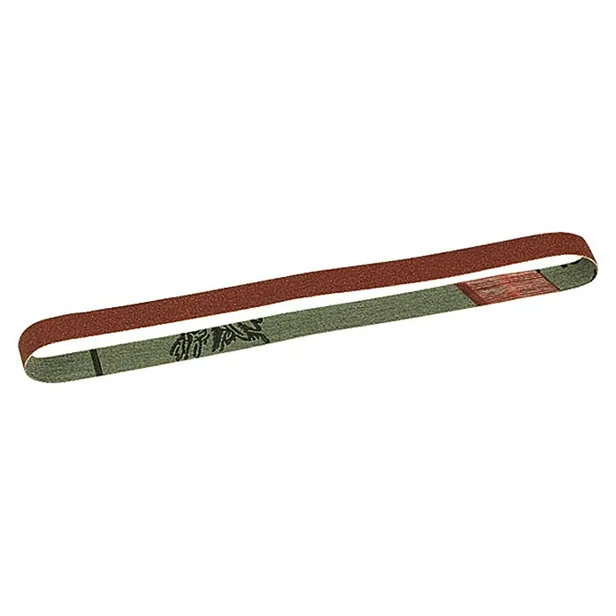 Proxxon Schleifband330 x 10 mm, Körnung: 80, 5 Stk. - Abbildung eines Schleifbandes, das für Schleifmaschinen verwendet wird, um Materialien zu glätten und zu formen.