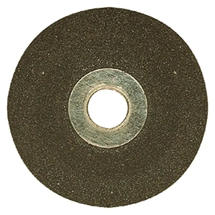 Proxxon Schleifscheibe No 28587 - 50 mm, Körnung: 60, Geeignet für: Stein - Ein Schleifscheibe mit einem Metalleinsatz in der Mitte, die für präzise Schleifarbeiten verwendet wird.