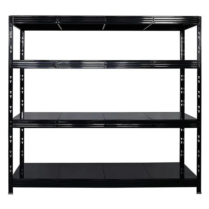 Mega Deal | 2x Profi Schwerlastregal Rhino | HxBxT 180x200x60cm | 4 Stahlplatten-Ebenen | Fachlast 500kg | Schwarz - 