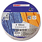 Craftomat Schuurbladen met klittenband (Diameter: 125 mm, Korreling: 40, 25-delig)