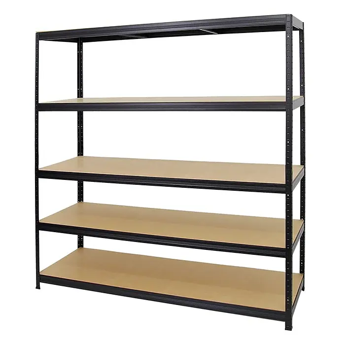 Mega Deal | 2x Schwerlastregal Giant Elephant | HxBxT 180x180x60cm | Fachlast 200kg | Schwarz - 