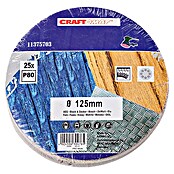 Craftomat Schuurbladen met klittenband (Diameter: 125 mm, Korreling: 80, 25-delig)