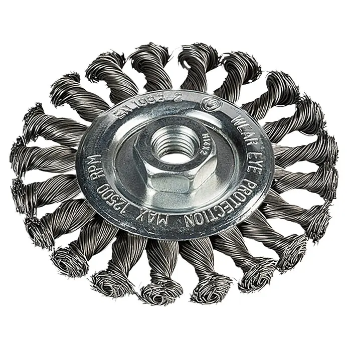 Craftomat Scheiben-Drahtbürste - Passend für: Winkelschleifer, Gezopft, Durchmesser: 115 mm - Ansicht von oben
