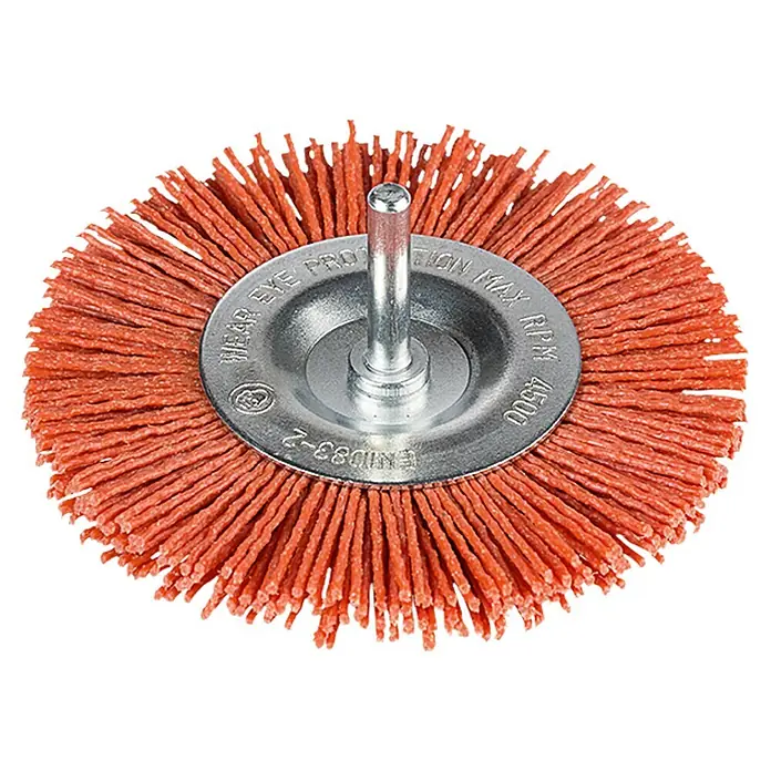 Craftomat Nylon-Scheibenbürste - Passend für: Bohrfutter, Durchmesser: 100 mm, Durchmesser Schaft: 6 mm - Ansicht von oben