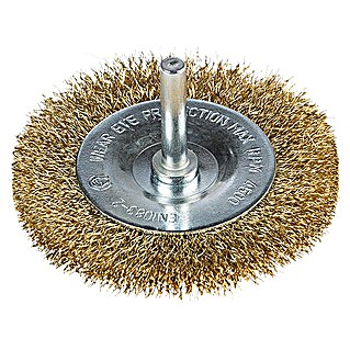 Craftomat Scheiben-Drahtbürste (Passend für: Bohrfutter, Durchmesser: 75 mm, Messing)