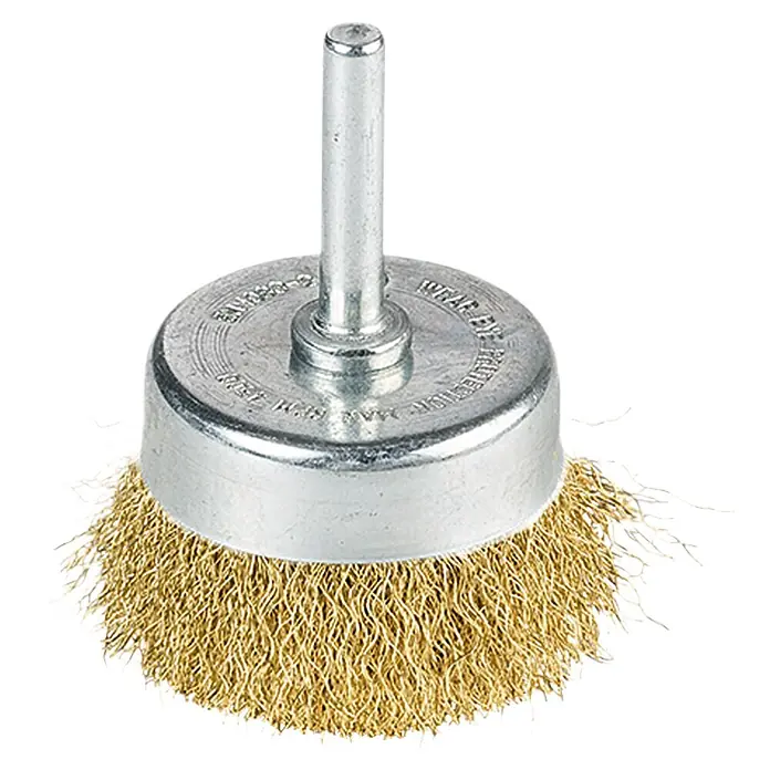Craftomat Topf-Drahtbürste - Messing, Durchmesser: 50 mm, Passend für: Bohrfutter - Ansicht von oben