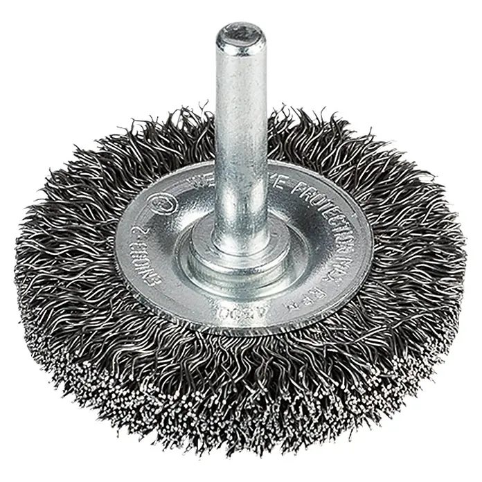 Craftomat Scheiben-Drahtbürste - Passend für: Bohrfutter, Durchmesser: 50 mm, Breite: 12 mm, Gewellt - Ansicht von oben