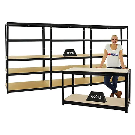 Proregal  Schwerlastregal Mega Deal 3x Big Elephant M & 1x Höhenverstellbare Werkbank Big DINO
