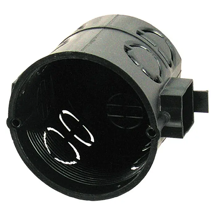 Kombischalterdose Tief - 60 x 60 mm, 1-fach, Schwarz, 1 Stk. - Schwarze Einbaudose mit Ausbrechöffnungen, ideal für die Elektroinstallation. Robustes Material sorgt für Sicherheit und Langlebigkeit.