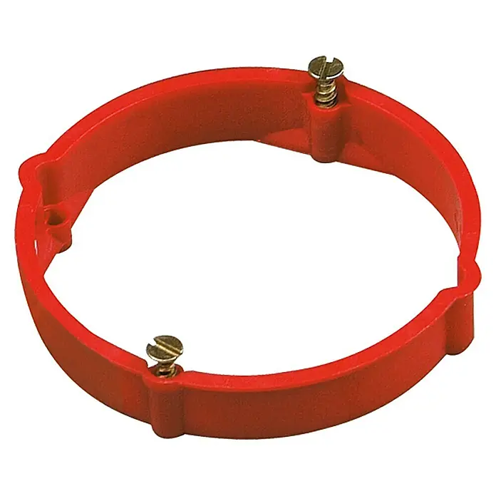 Putzausgleichsring Klein - Ø x H: 60 x 12 mm, Kunststoff, 15 Stk. - Roter Wandausgleichsring für die Elektroinstallation mit zwei Befestigungsschrauben zur Montage und Nivellierung auf der Wand.
