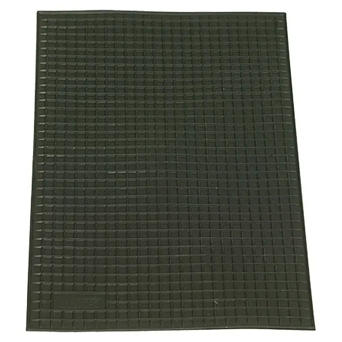 UniTEC Fußmatte - 51 x 34 cm - Schwarze Gummimatte mit quadratischem Noppenmuster. Ideal für den Einsatz im Werkstattbereich oder als Antirutschmatte.
