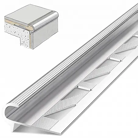 Dalsys  Treppenkantenprofil 2,5m x 8mm für Fliesen Silber