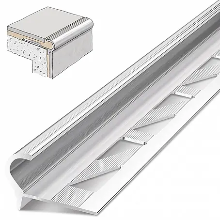 Dalsys  Treppenkantenprofil 2,5m x 12,5mm für Fliesen Silber