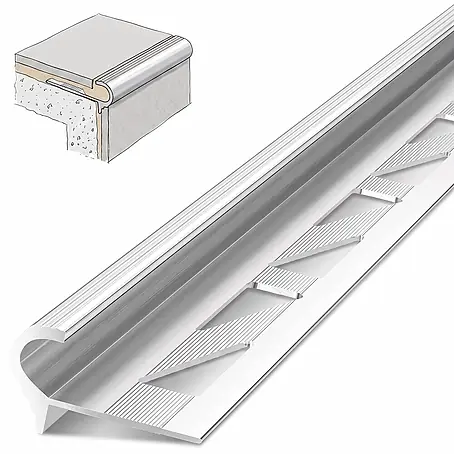 Dalsys  Treppenkantenprofil 2,5m x 10mm für Fliesen Silber